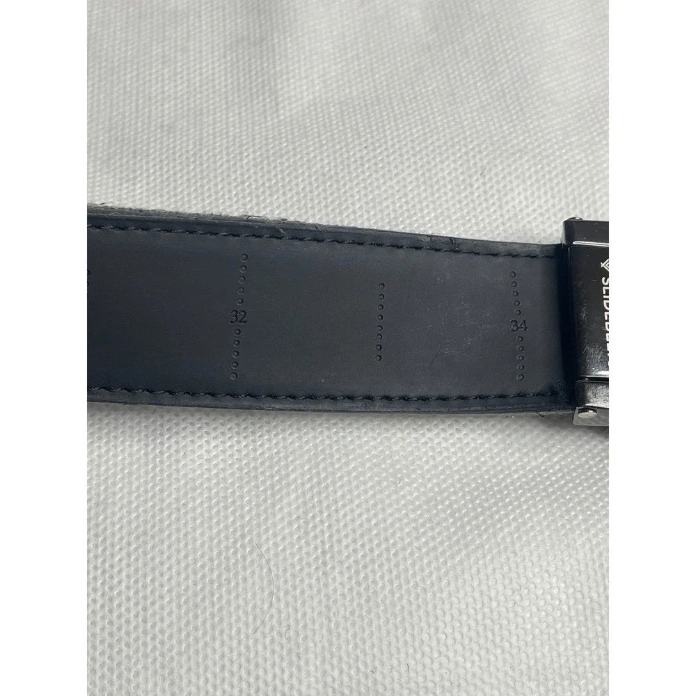 Slidebelts Canvas Leather Back No Hole Ratchet Belt Size Large 34